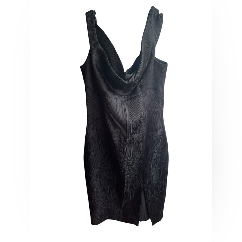 Black Halo Women’s Textured Jackie O Black Knee Length Sheath Dress Size 10